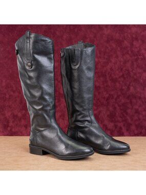 Sam Edelman Women Penny Riding Equestrian Tall Black Leather Boots size 8.5